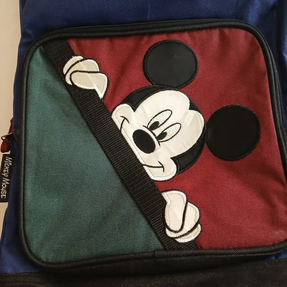 Vintage Disney Store Mickey Mouse Backpack Kids Navy Colorblock NWT School Bag